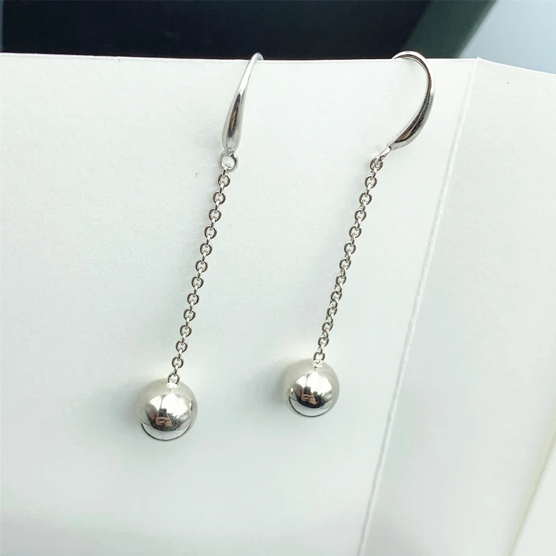 

1: 1925 Sterling Silver Classic Fashion Personality Style Round Ball Drop Earrings, Set Off Ladies Temperament Jewelry Gifts