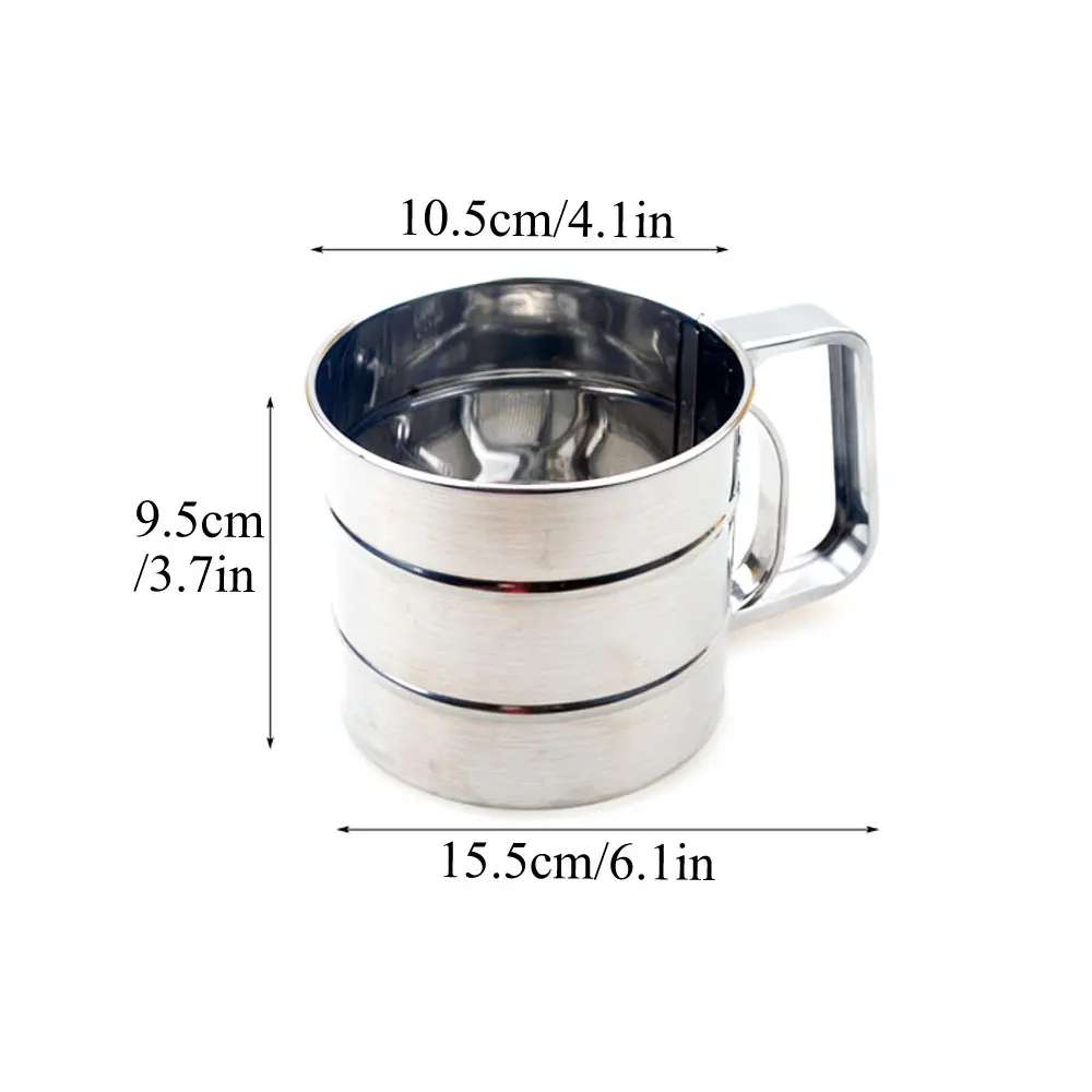 Шейкер для выпечки из нержавеющей стали сито сита муки с измерительной шкалой