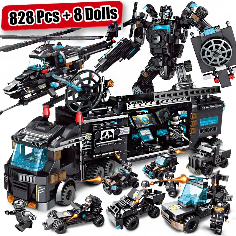 Городская полиция SWAT строительные блоки для грузовиков наборы корабль