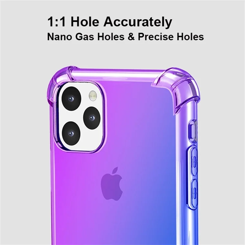 Силиконовый чехол для Oneplus 8 7 Pro противоударный градиентный красочный с подушкой