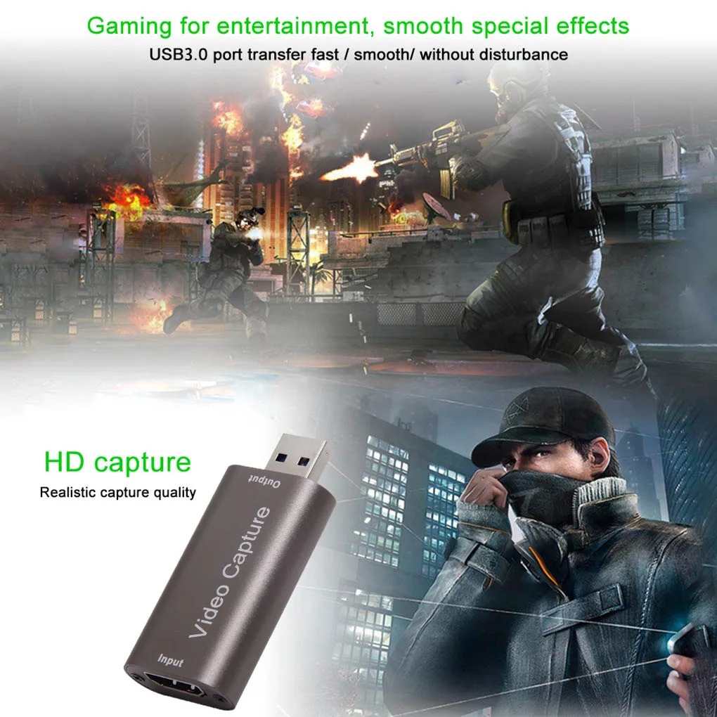Карта видеозахвата 1080P HDMI-совместимость с USB 3 0 2 видеозаписывающая карта для игры