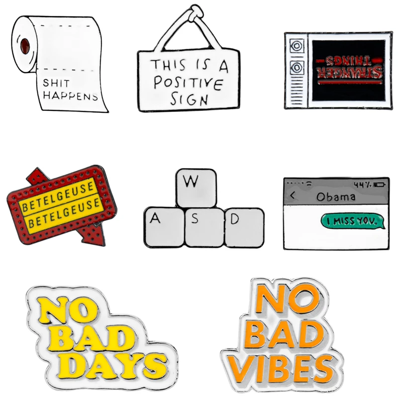 Положительная этикетка туалетной бумаги брошь странные вещи я думаю скучаю по