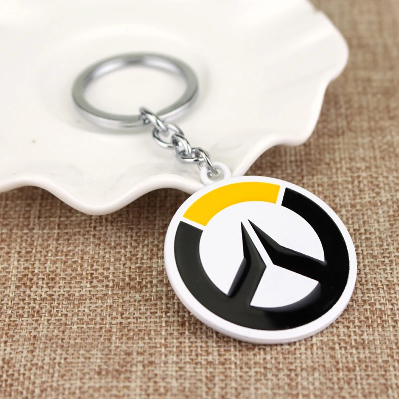 Популярные игры, винтажные брелки Overwatch, аниме, брелок для ключей, ювелирные изделия для мужчин, chaviro Llaveros - Цвет: Black