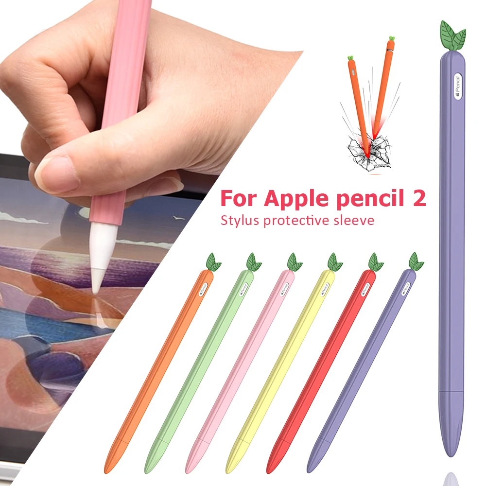

Силиконовый защитный чехол для Apple Pencil 2 nd с милым мультипликационным принтом, держатель для крышки, защитный чехол для Apple Pencil 2, чехол
