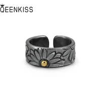 qeenkiss rg6713 fine jewelry wholesale fashion single male man birthday%c2%a0wedding gift retro daisy 925 sterling silver open ring
