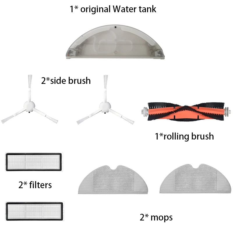 

Original Water Tank Dust Bags Accessories Rolling Brush Filter Side Brush Mops Sets Parts for Dreame F9 Vacuum Cleaner