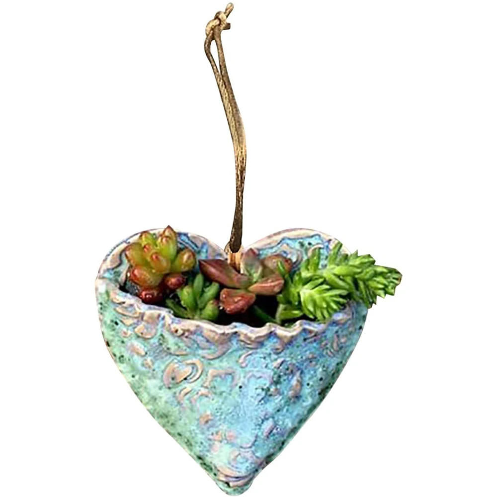 

Planter Bags Succulent Planters Flower Planters Ornaments Planting Pocket 10cm White/Red/Blue/Green Portable Heart Resin Case