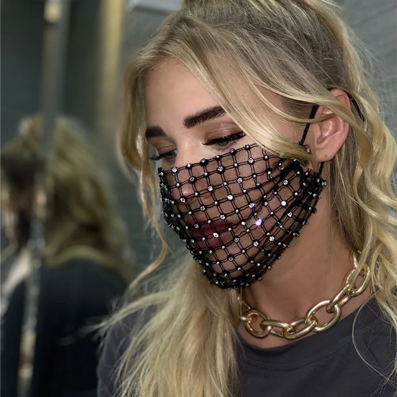 

Jewelry Mask Luxury Masque Strass Bijoux Femme Fashion Mask For Face Decoration Accessories Women Jewelry Gift