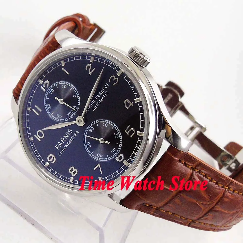 Мужские автоматические наручные часы Parnis водонепроницаемые коричневые с