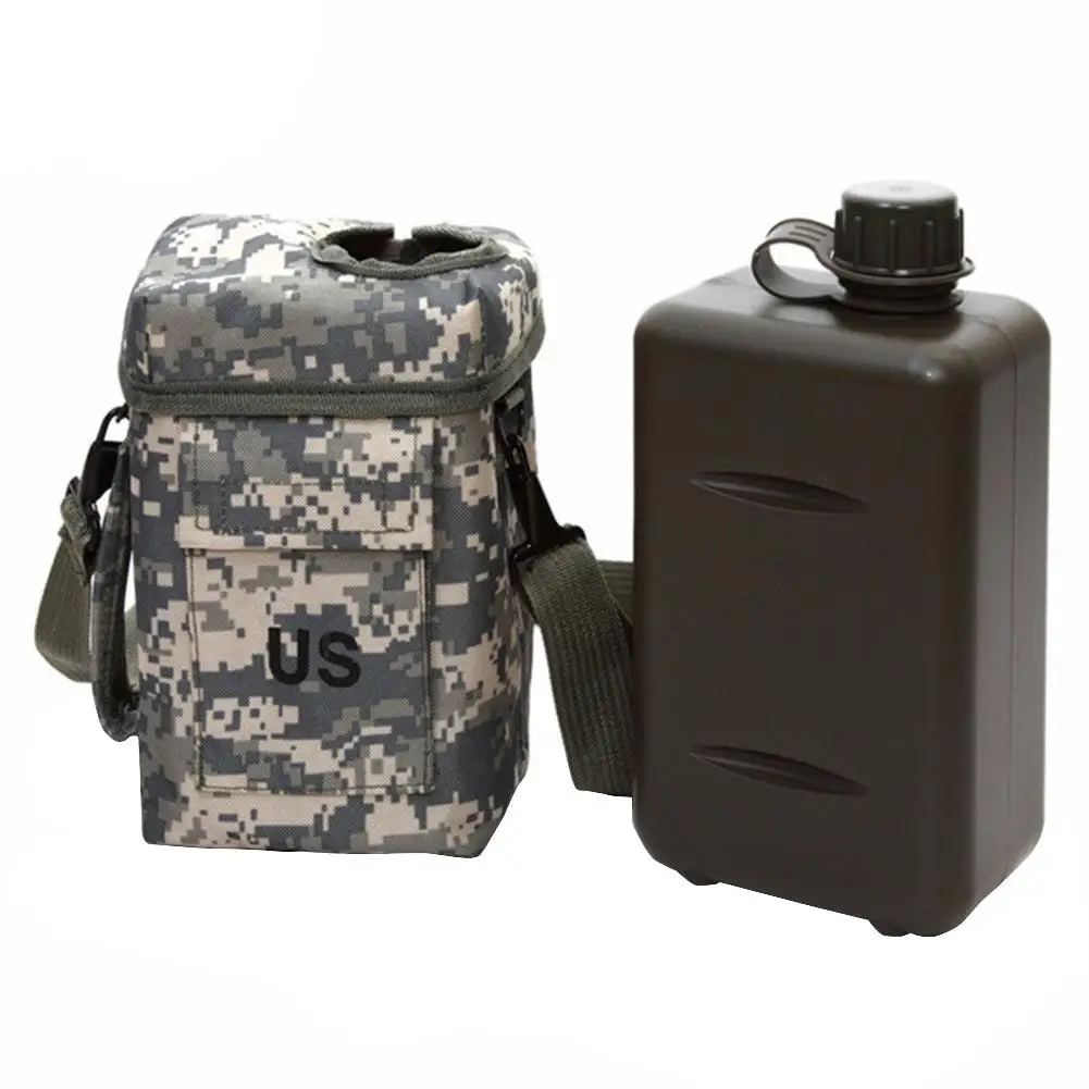 

2L Military Water Bottle PVC Portable Canteen Large Capacity Outdoor Sport Hunting Hiking Camping Travel Kettle Practical Tools