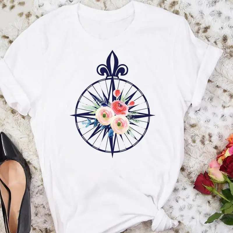 

Women Cartoon Wine Watercolor Cute Short Sleeve Summer Female Tshirts Fashion Clothes Graphic T Top Lady Print Tee T-Shirt