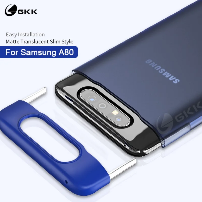 Полупрозрачный матовый защитный чехол 3 в 1 для Samsung Galaxy A80 противоударный