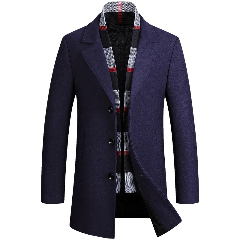 Мужское твидовое пальто мужское синее шерстяное бордовое мужские и куртки