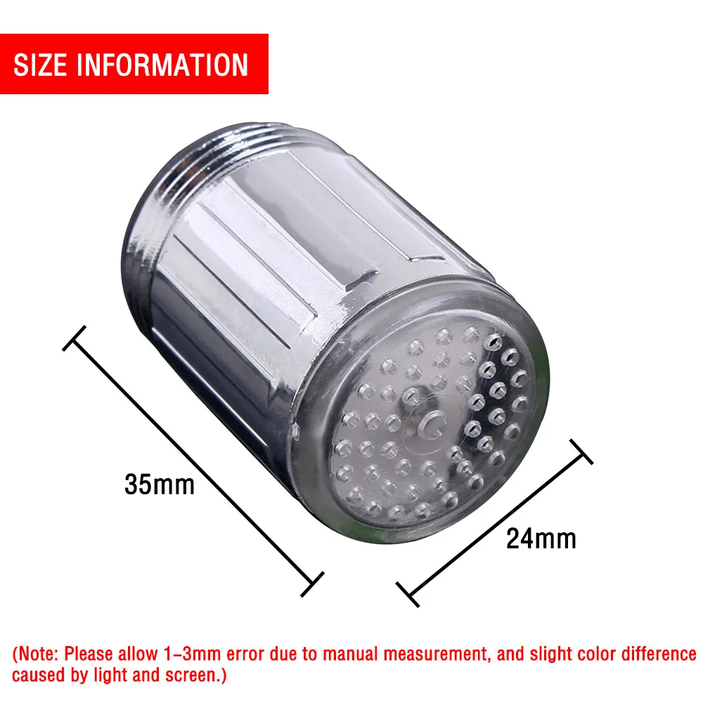 

LED Water Faucet Stream Light Kitchen Bathroom Shower Tap Faucet Nozzle Head 7Color Change Light Faucet Led Nozzle For Water Tap