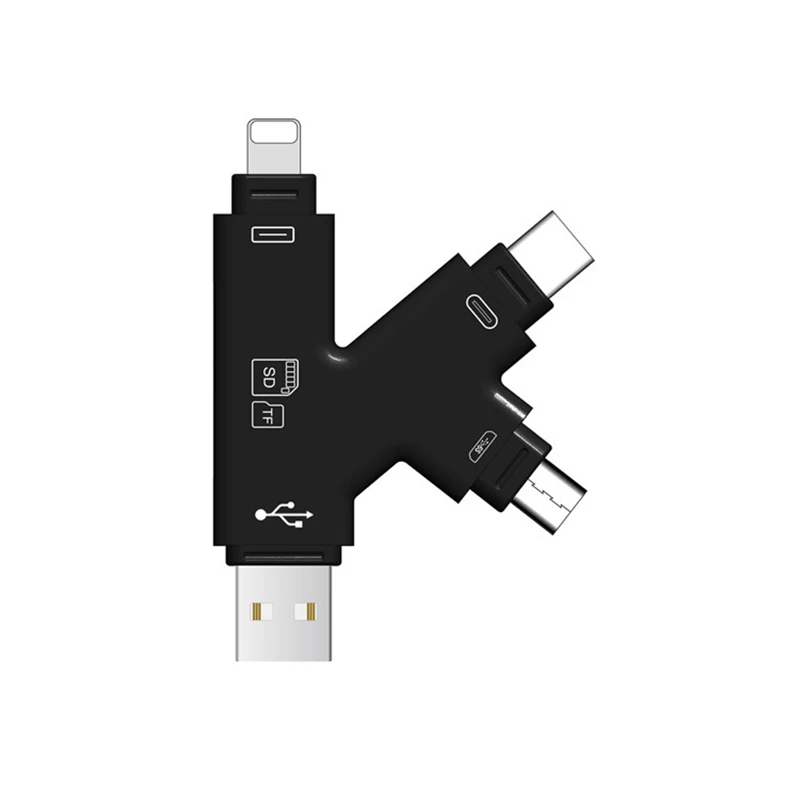 4в1 SD TF кардридер iOS Micro USB Type C для ipad iphone XS MAX XR 8 7 6 plus 11 PRO MacBook PC OTG Android Phone|Картридеры|