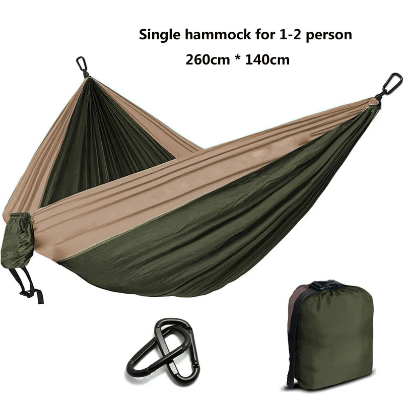Army green and Khaki Гамак-парашют для кемпинга выживания садовая уличная мебель Досуг Спящая Hamaca путешествия двойной гамак 300*200 см - Цвет: Army green and Khaki