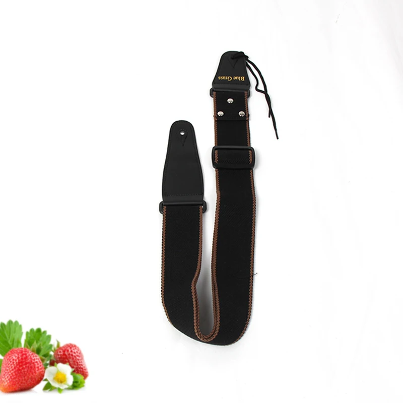 Регулируемый ремешки тканый хлопчатобумажный ремень для гитары с кожаными