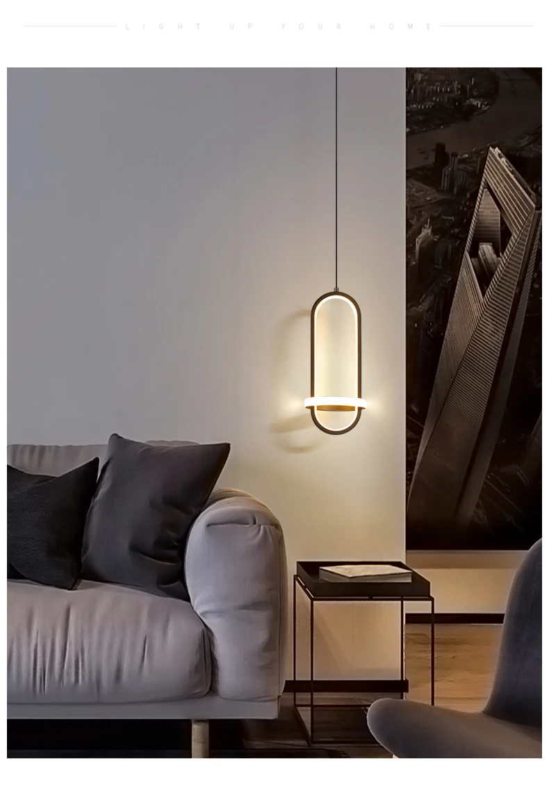 Современная светодиодная Подвесная лампа для спальни прикроватного столика