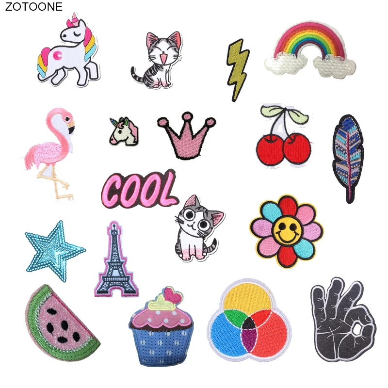 10 шт. термонаклейка на одежду в виде единорога кота фламинго|Заплатки| |