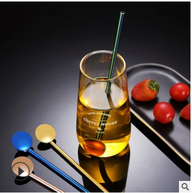 Нержавеющая сталь соломы Кофе молока Чай гнутые прямые и толстые соломинки для