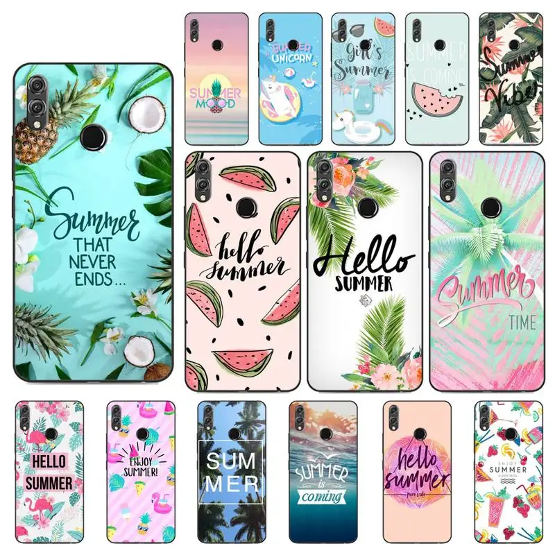 Yinuoda Hello Cool Summer Beach Sea Bling Cute Phone Case для Huawei Honor 8X 8A 9 10 20 Lite 30Pro 7C 7A 10i 20i|Бамперы| |