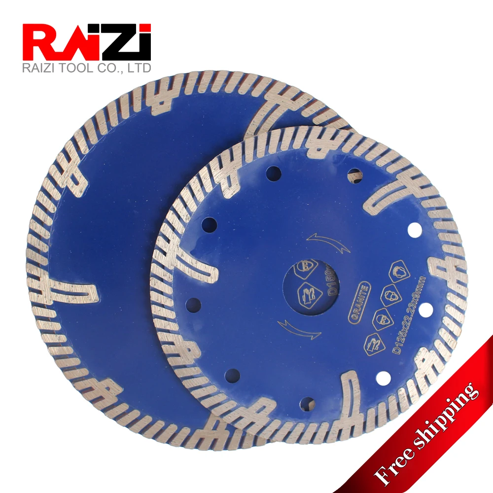 Raizi 125/150 мм Turbo диск для сухой резки T тип непрерывный обод кварца инженерный