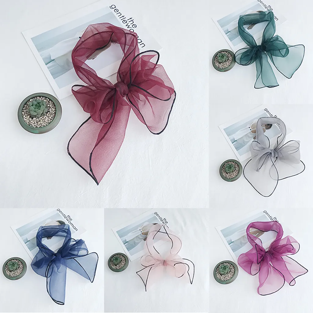 Шарф #35 винтажный элегантный Шелковый атласный шарф для девушек маленький