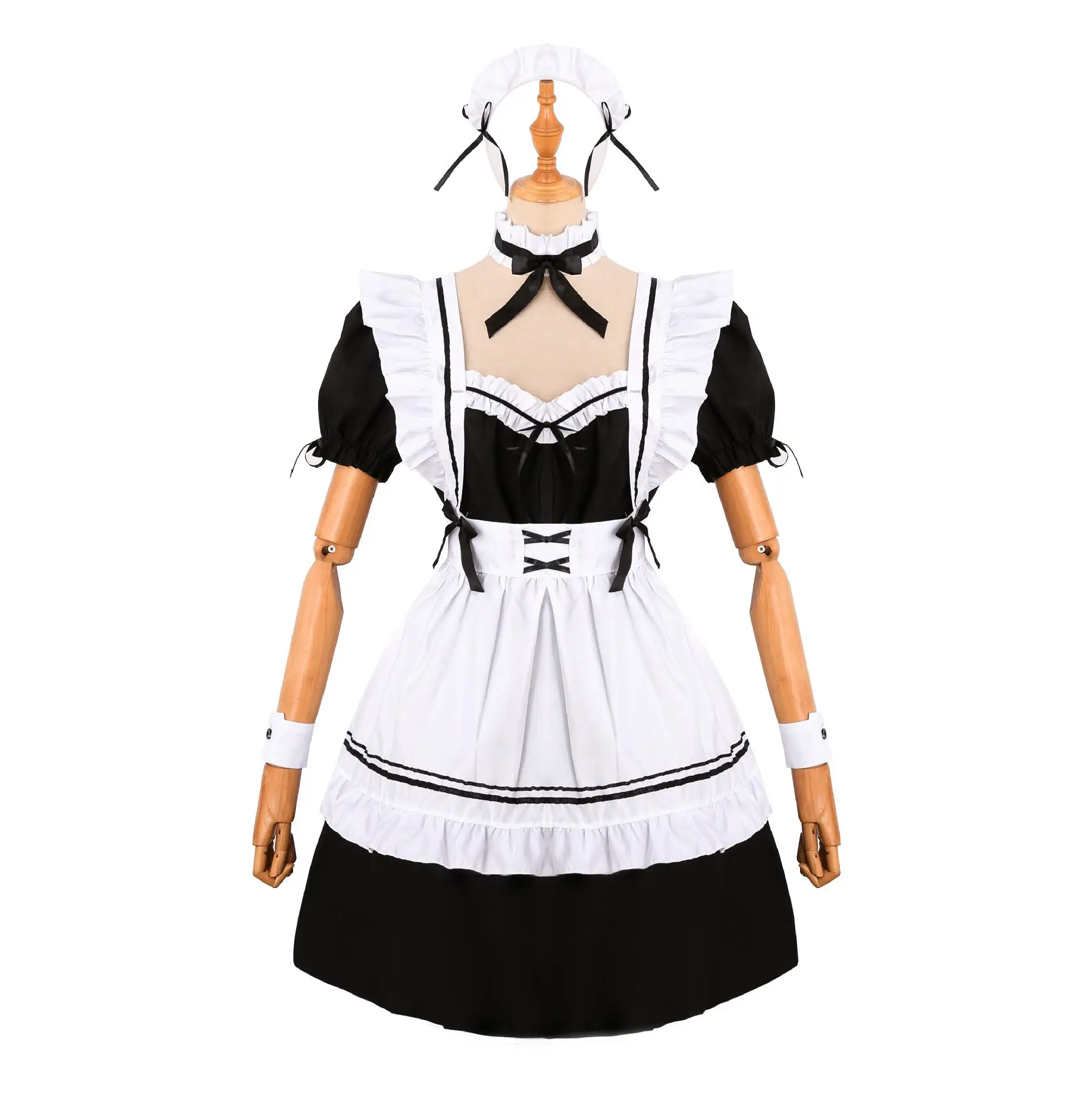 

Maid Costume Cosplay New Long Skirt Black And White Apron Japanese Anime Costume Cafe Lolita Cosplay Dress Горничная Mucama