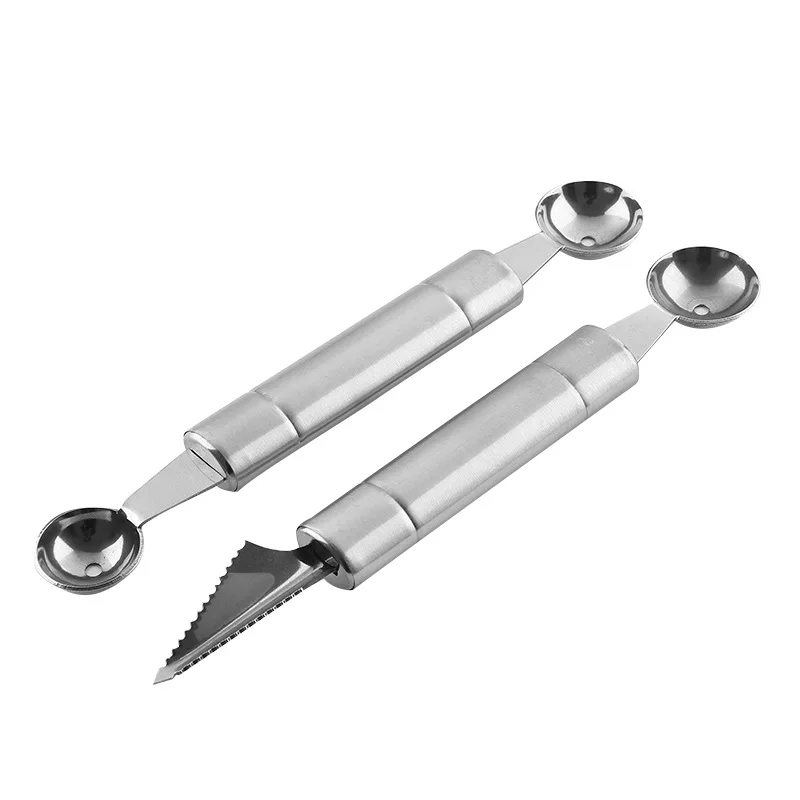 Маленький нож для фруктов из нержавеющей стали с двойной головкой шаровой резец