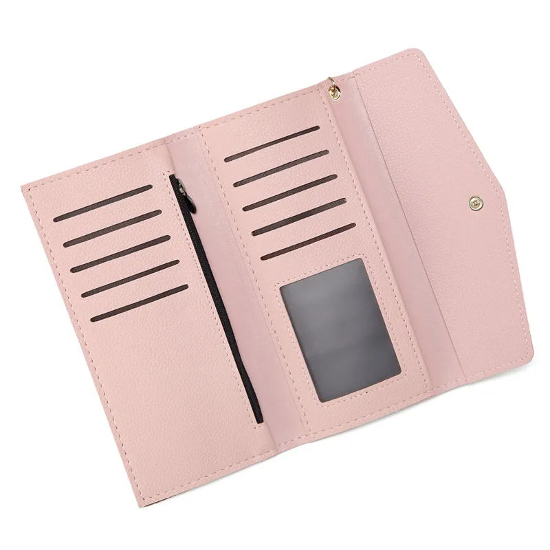 Модный длинный кошелек с подвеской в виде сердца женские кошельки из