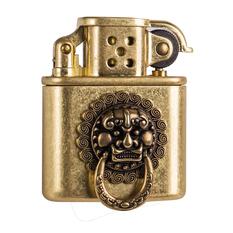 

Zorro Brass Fuel Oil Lighter Chinese Mythological Animal Decoration Nostalgic Lighter