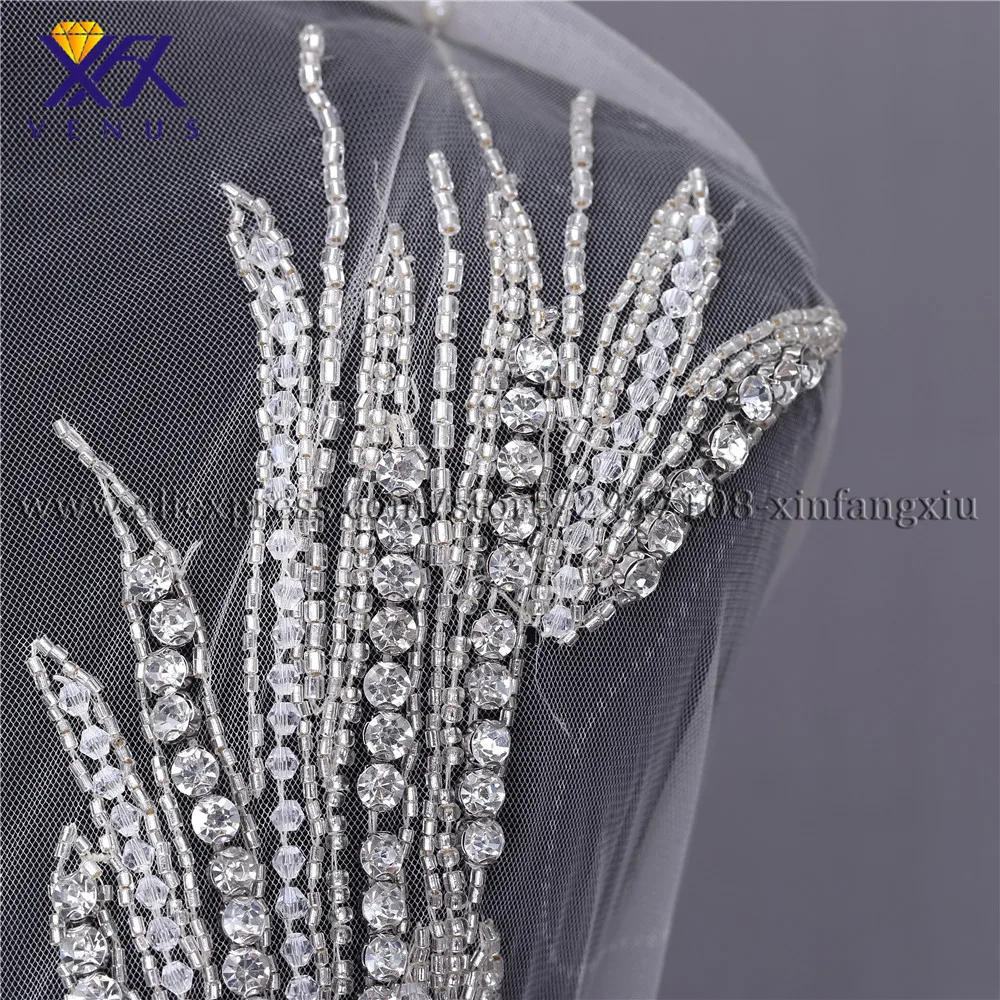 Длинное платье для Стразы XFXvenus с аппликацией украшенной бисером аппликация лифа