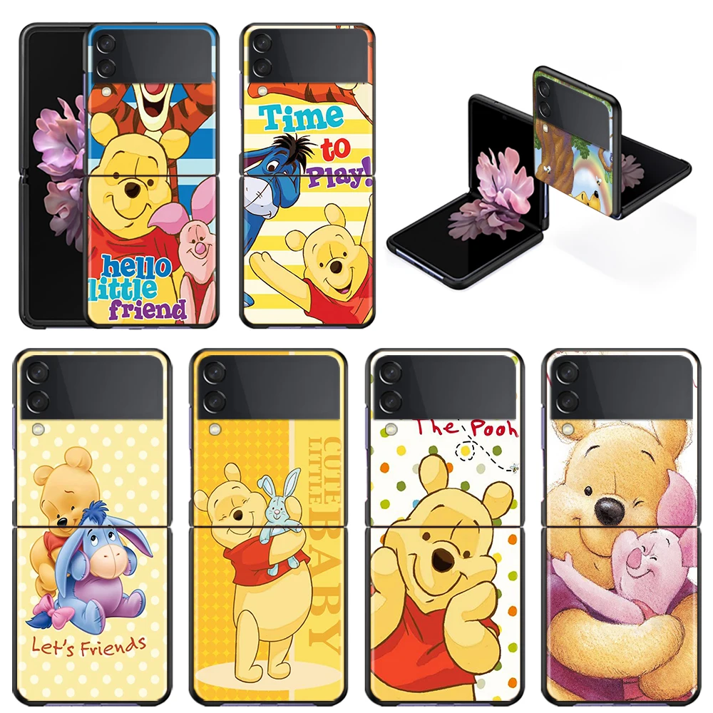 

Disney Winnie the Pooh Shockproof Cover for Samsung Galaxy Z Flip Flip3 5G Black Phone Case Shell Hard Fundas Coque Capa