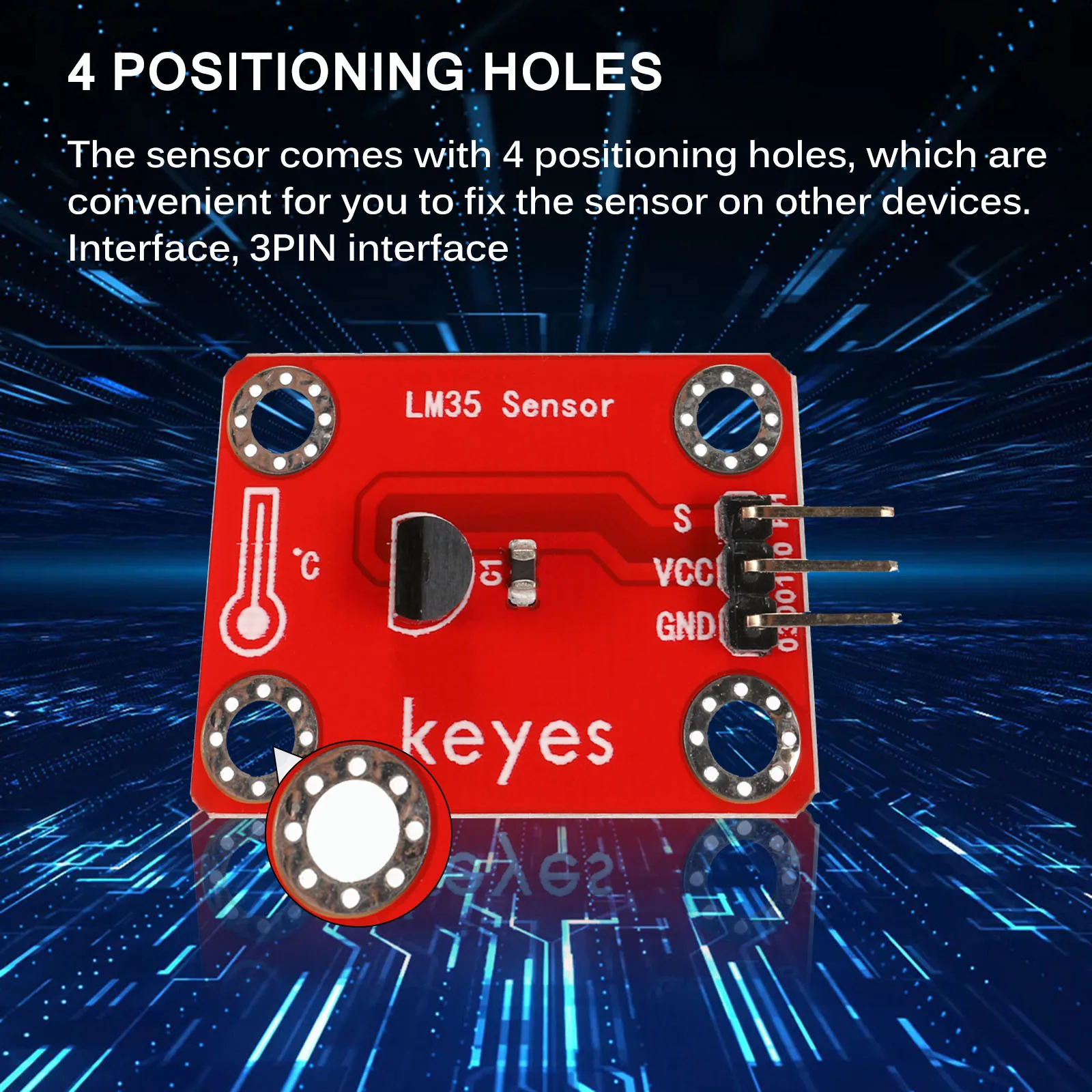 

Electronic Building Block Sensor Module Stable Temperature Monitoring Module DC 5V Temperature Monitoring Sensor Module