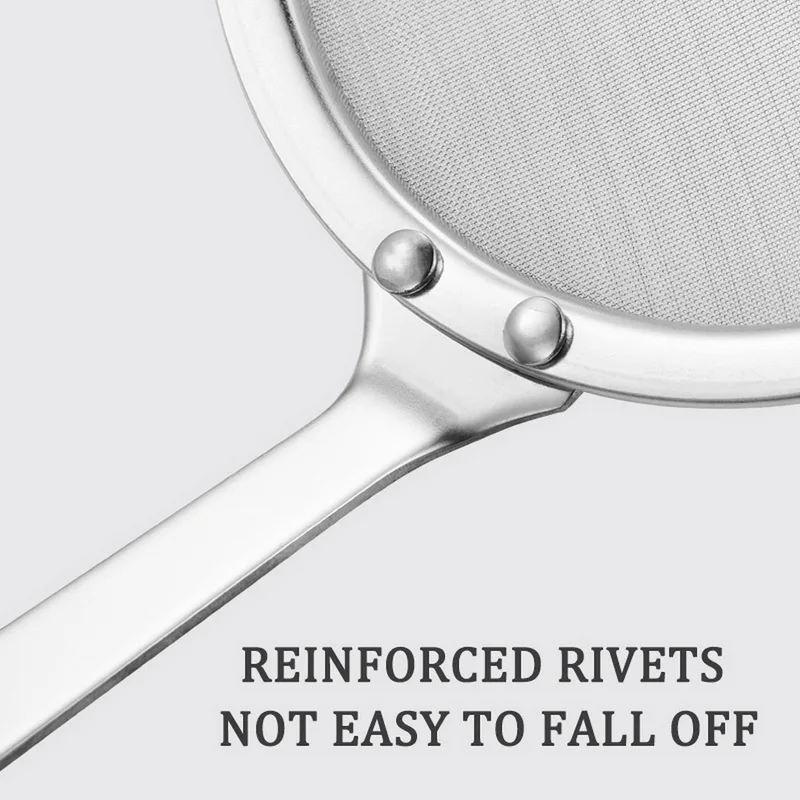 

Superfine 304 Stainless Steel Oil Spill Spoon Filter Small Colander to Oil Across the Mesh Sieve Oil Scoop Kitchen Scoop