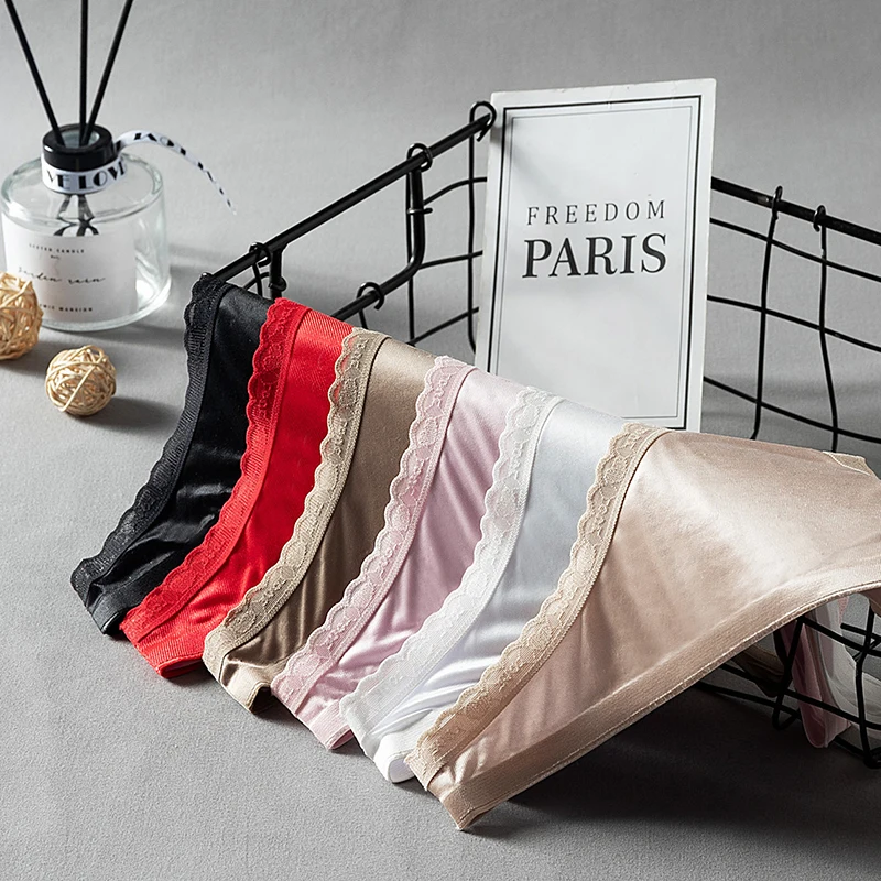 Кружевные шелковые стринги сексуальные трусики бесшовное нижнее белье G String