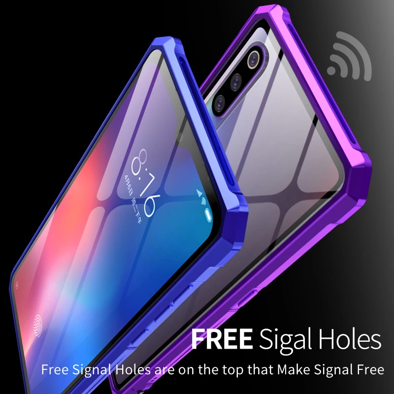 Роскошный Алюминиевый металлический бампер чехол Xiaomi mi 9 противоударный