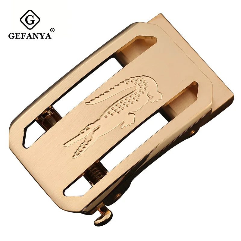 Мужские автоматические пряжки GEFANYA из твердой латуни с узором крокодиловая кожа