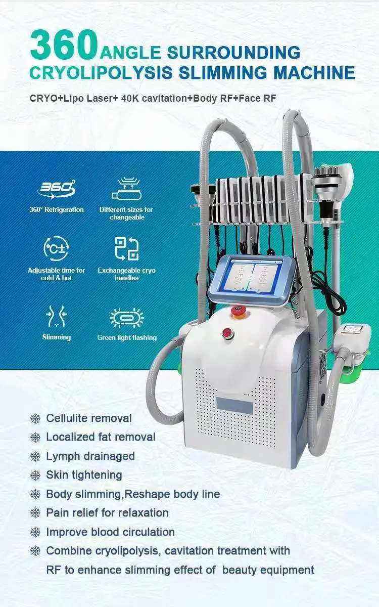 

2021 Cryo lipolysis портативный аппарат для похудения тела вакуумное снижение жира криотерапия потеря веса аппарат кавитация