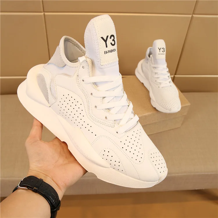 KGDB Y3 Sneaker Hip Hop Men Women's Sports Shoes Lightweight Running Shoes Leather Sneaker for Men Thick Soled Jogging Shoes
