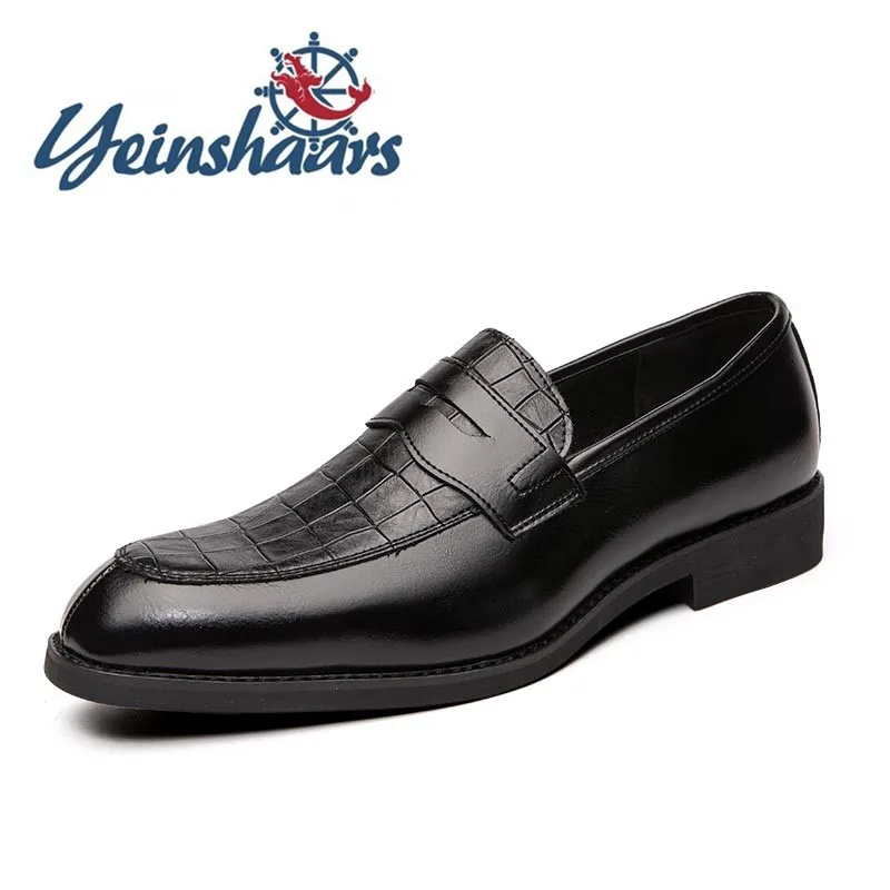 Mens Shoes Formal Pointed Toe Wedding Business Leather Fashion British Style Dress Outdoor Flats Evening | Обувь