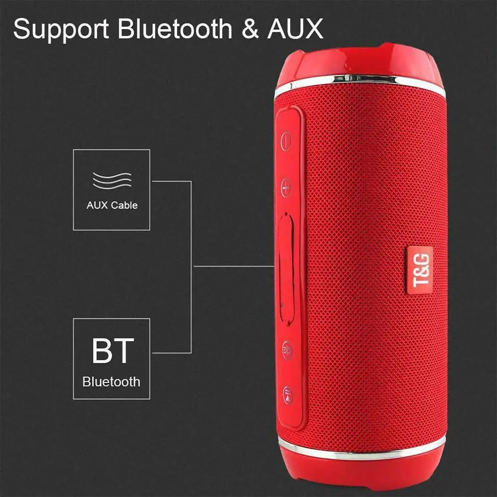 

High Power Wireless Bluetooth Speaker Portable Waterproof Outdoor Speaker Hi-Fi Stereo Bass Column AUX USB Subwoofer for PC TV