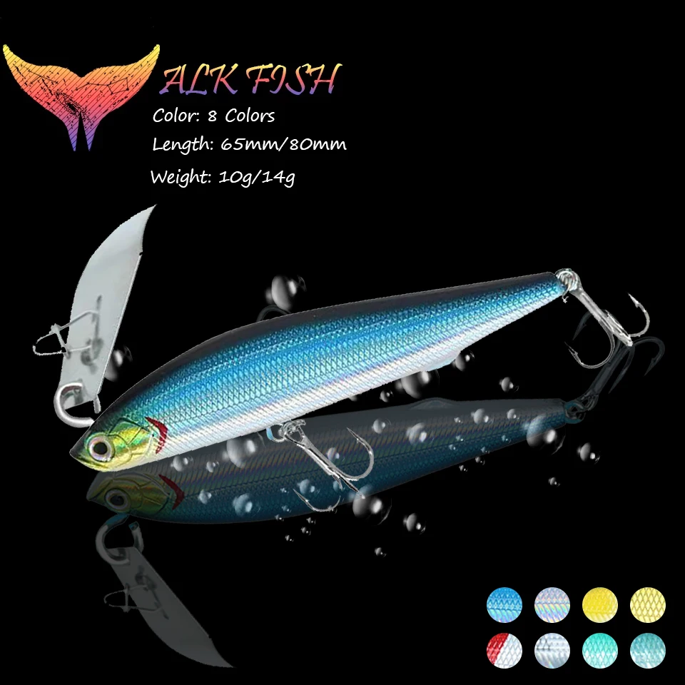 

WALK FISH Pencil Fishing Lure Sinking Bait With Tremor Water Retaining Plate Long Shot Wobbler Artificial Bait Fishing Tackles