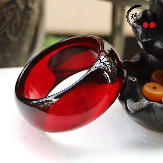 Браслет с натуральным кровяным болтом расширяющийся утолщенный восковый винно