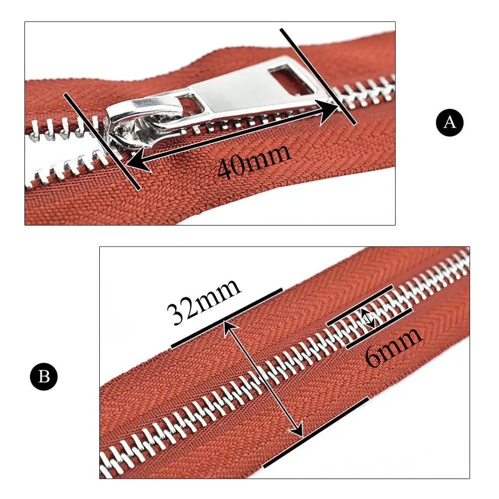

30/40/50/60/70/80cm 5# Colorful High Quality Open-end Double Sliders Silver Metal Zipper DIY Handcraft For Cloth Pocket Garment