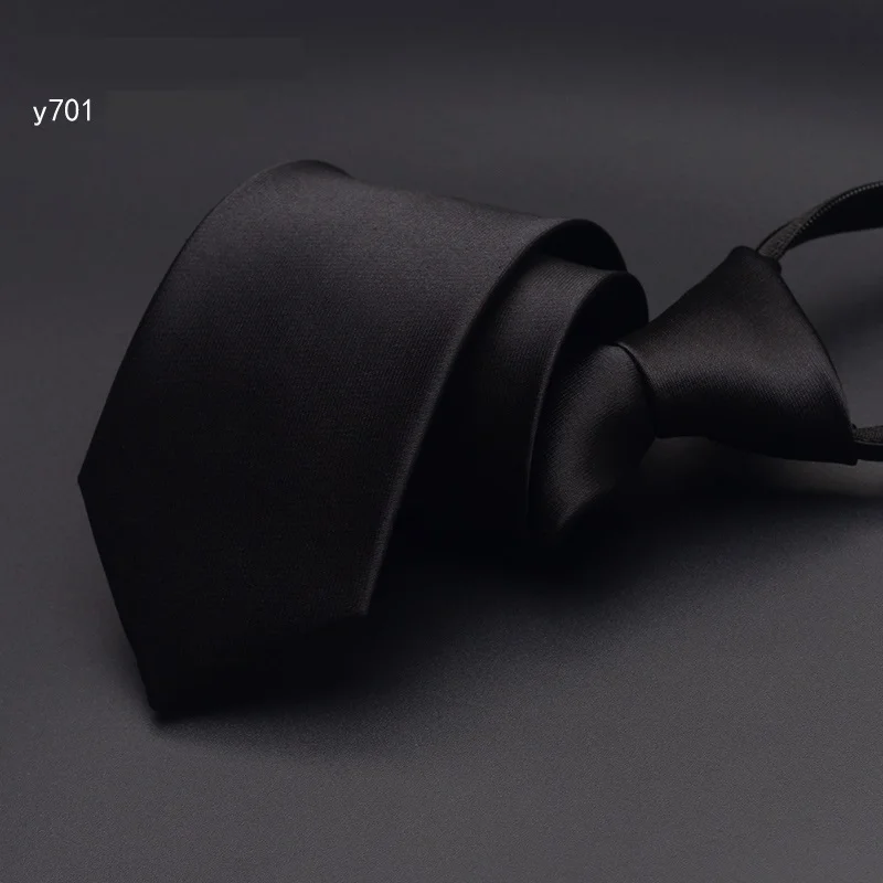 

High Quality 2020 New Fashion Ties Men Work Formal Suit Zipper 7cm Black Red Tie Wedding Casual Neckties Designers with Gift Box