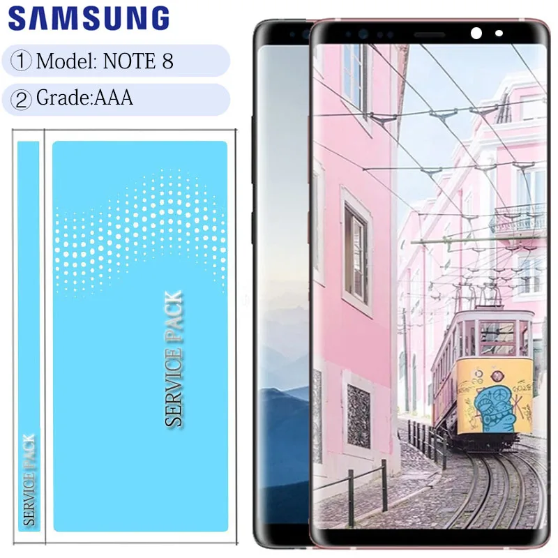 6,3 ''Супер AMOLED lcd с рамкой для SAMSUNG GALAXY Note 8 Note8 N950 N950F дисплей кодирующий преобразователь сенсорного экрана в сборе