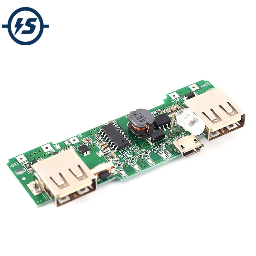 Двойной USB Мобильный дисплей мощность Boost модуль солнечной зарядки цепи 5 в 2A