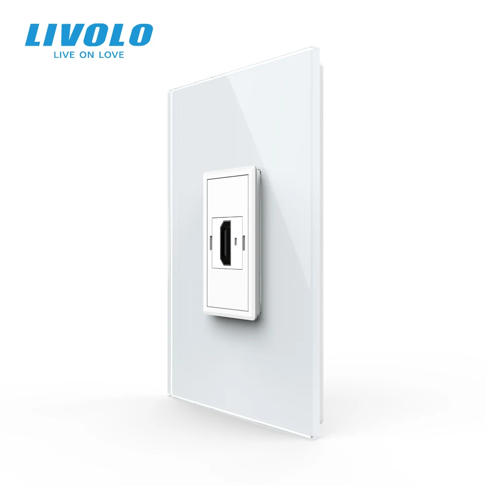 livolo us au standard 22 5mm luxurious telephone com tv satv aiduo socket pearl crystal glass panel socket plugs free global shipping