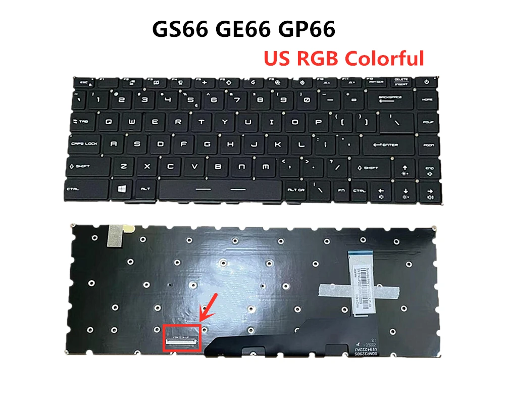 Новая Оригинальная монохромная Клавиатура для ноутбука US/JP с цветной RGB